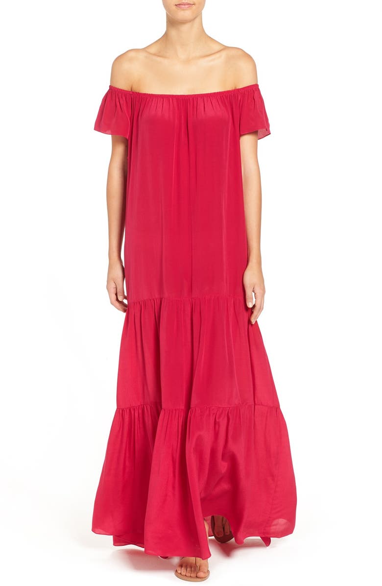 Soler 'Thalia' Off the Shoulder Silk Maxi Dress, Alternate, color, 