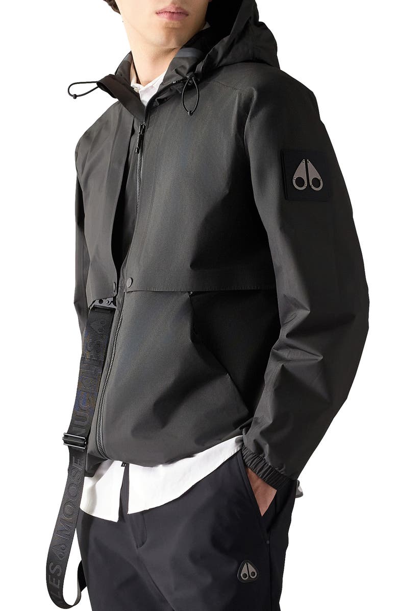 Moose Knuckles Knox Packable Rain Jacket, Alternate, color, Black