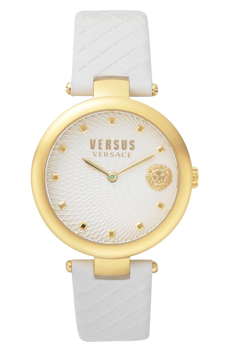 VERSUS Versace Buffle Bay Leather Strap Watch, 36mm, Main, color,