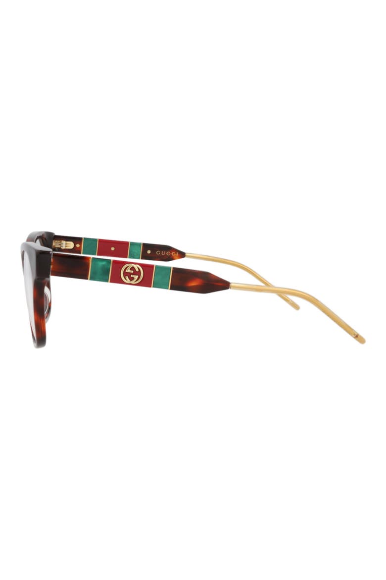 52mm Cat Eye Optical Glasses, Alternate, color, HAVANA HAVANA TRANSPARENT