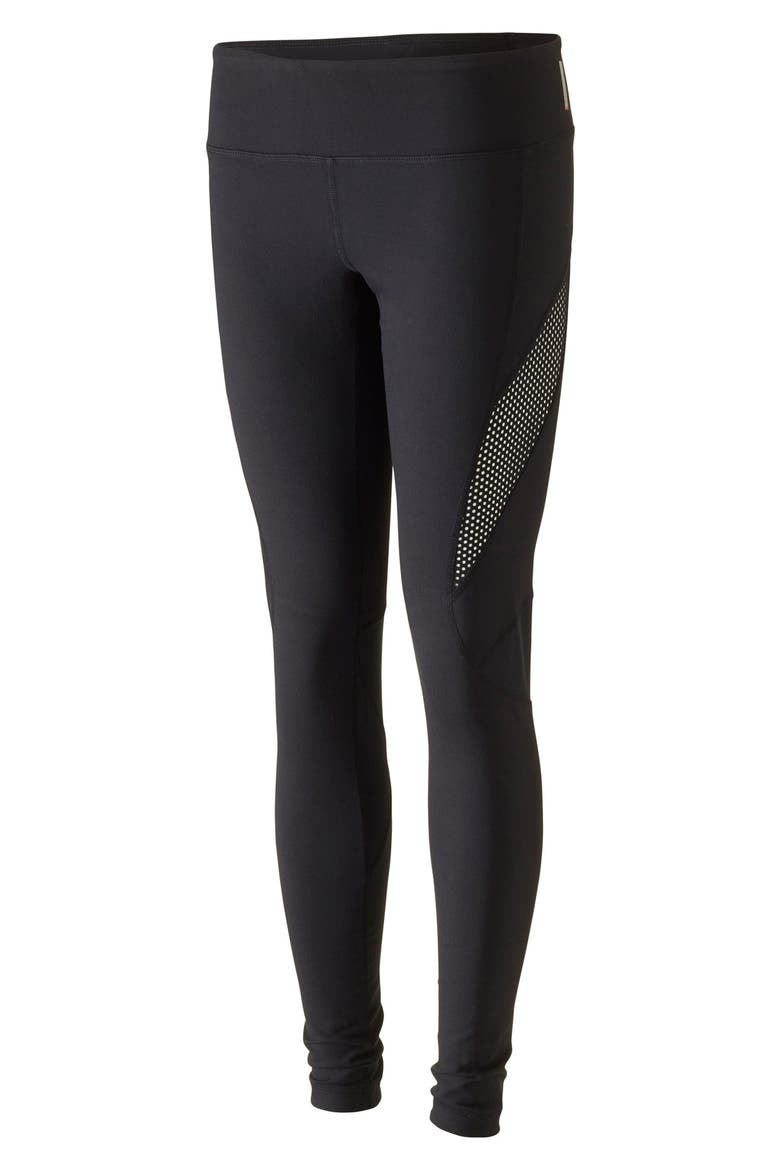 'Optic Mesh' Leggings, Alternate, color, BLACK