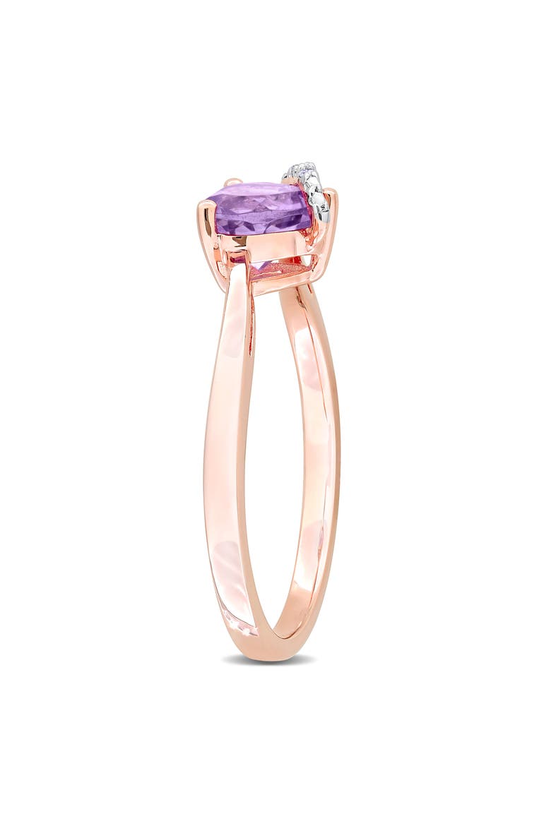 Heart Amethyst & Diamond Ring - 0.009ct., Alternate, color, PURPLE