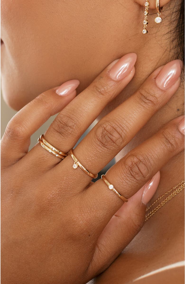 MADE BY MARY CZ Poppy Eternity Stacking Ring, Alternate, color, Gold Vermeil