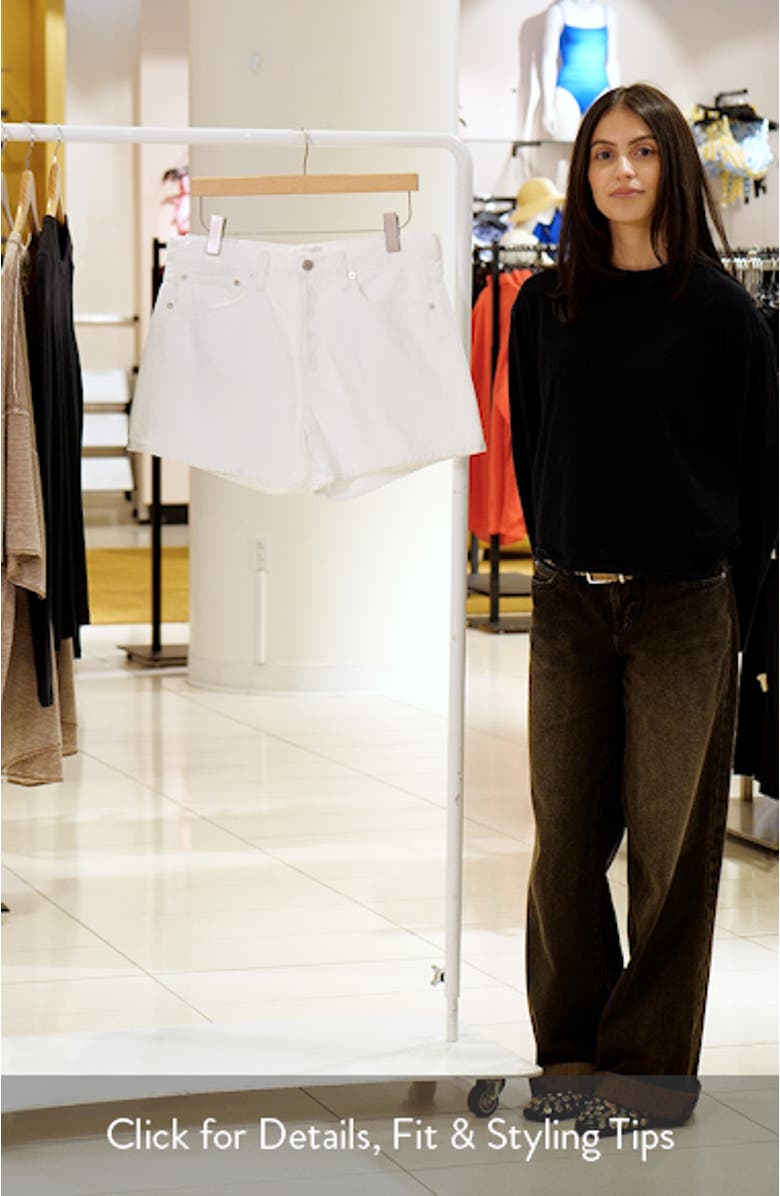 Parker High Waist Relaxed Long Denim Shorts, sales video thumbnail