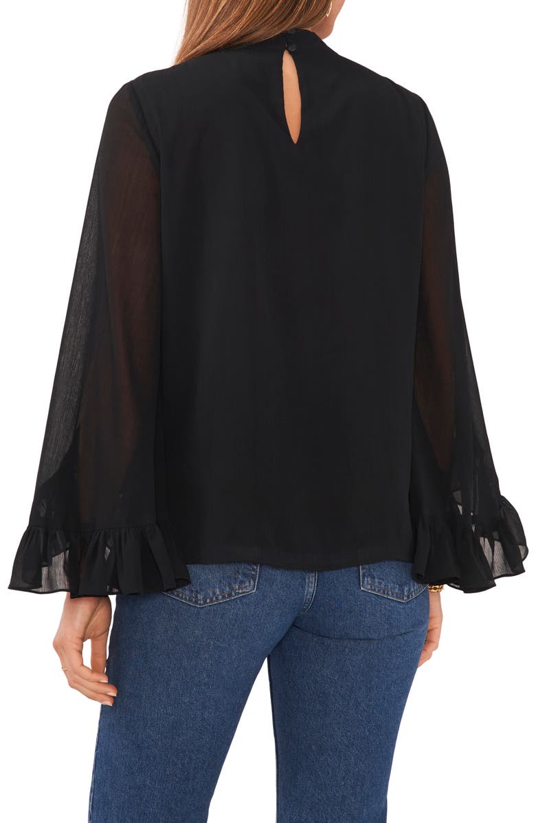 Vince Camuto Ruffle Sleeve Mock Neck Blouse, Alternate, color, 