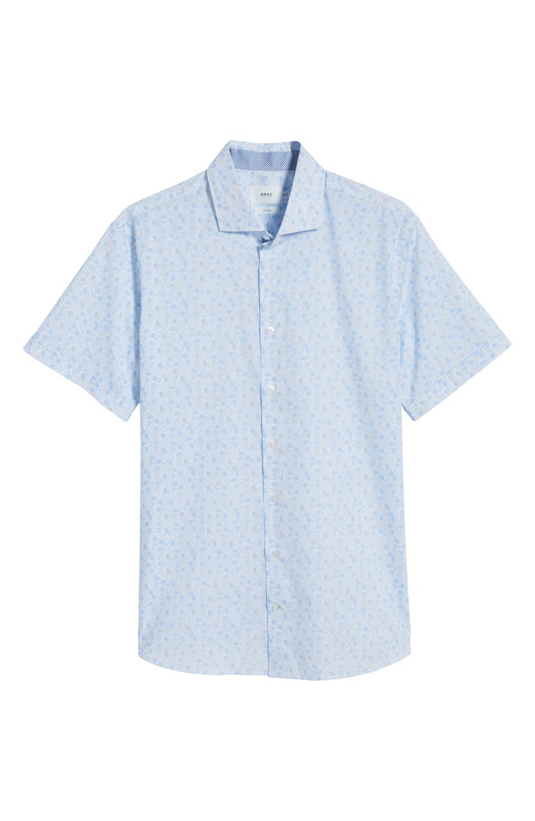 Brax Kelly Hi-Flex Modern Fit Floral Short Sleeve Button-Up Shirt, Alternate, color, 