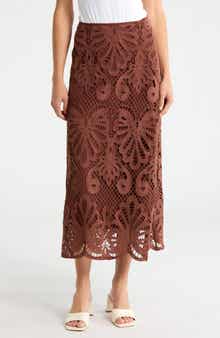 NSR Lace Trim A-Line Skirt