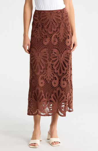 NSR Lace Trim A-Line Skirt