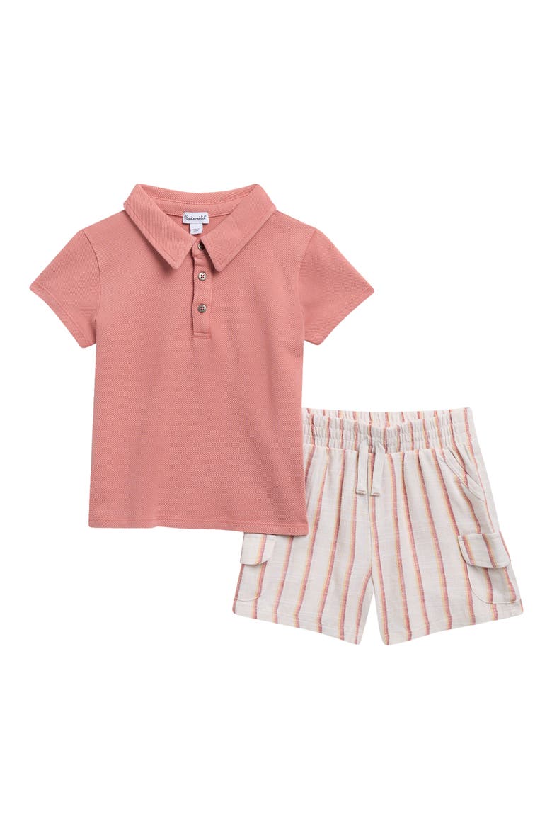 Kids' Sienna Polo & Stripe Shorts Set, Main, color, SIENNA