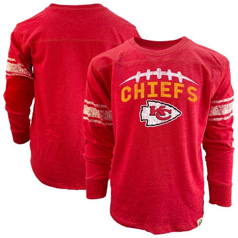 Youth Wes & Willy Red Kansas City Chiefs Football Long Sleeve T-Shirt