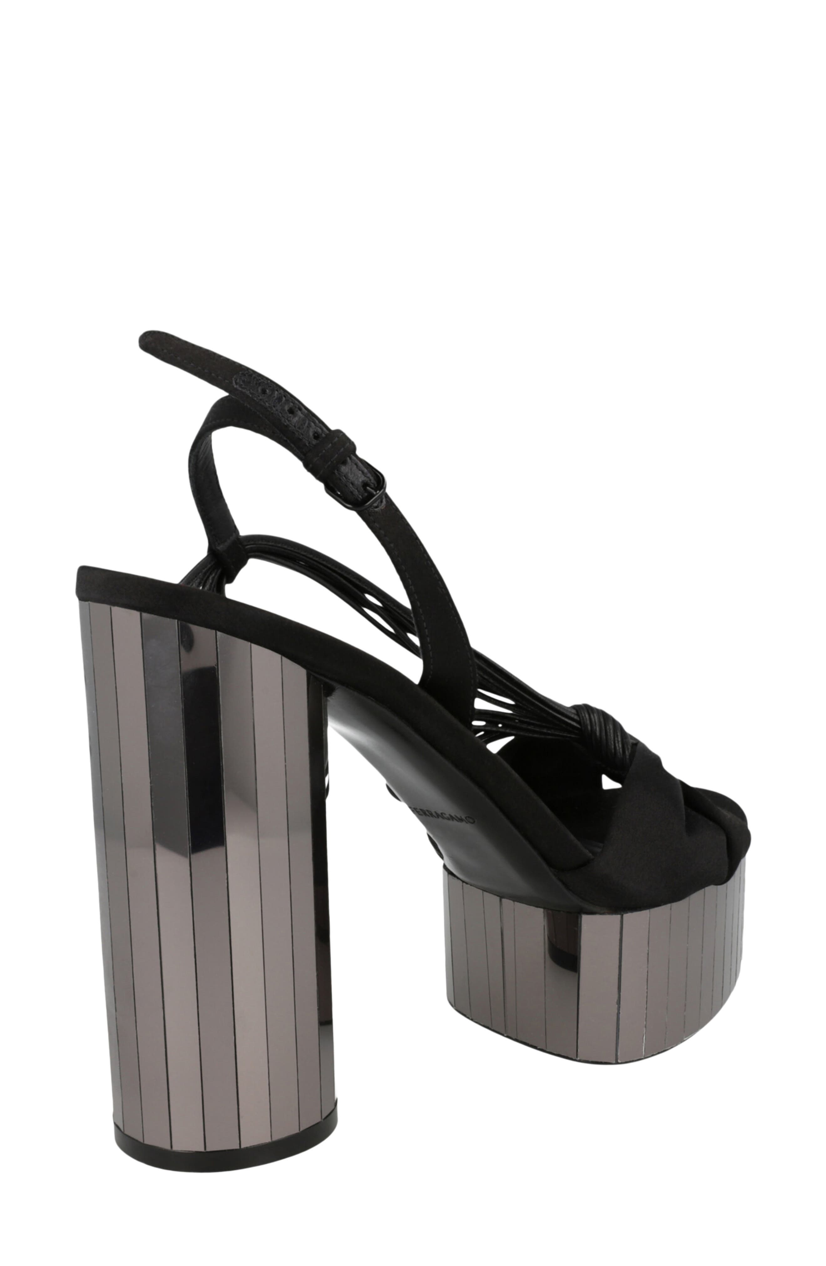 Sabrina Mirrored Platform Sandal, Alternate, color, BLACK