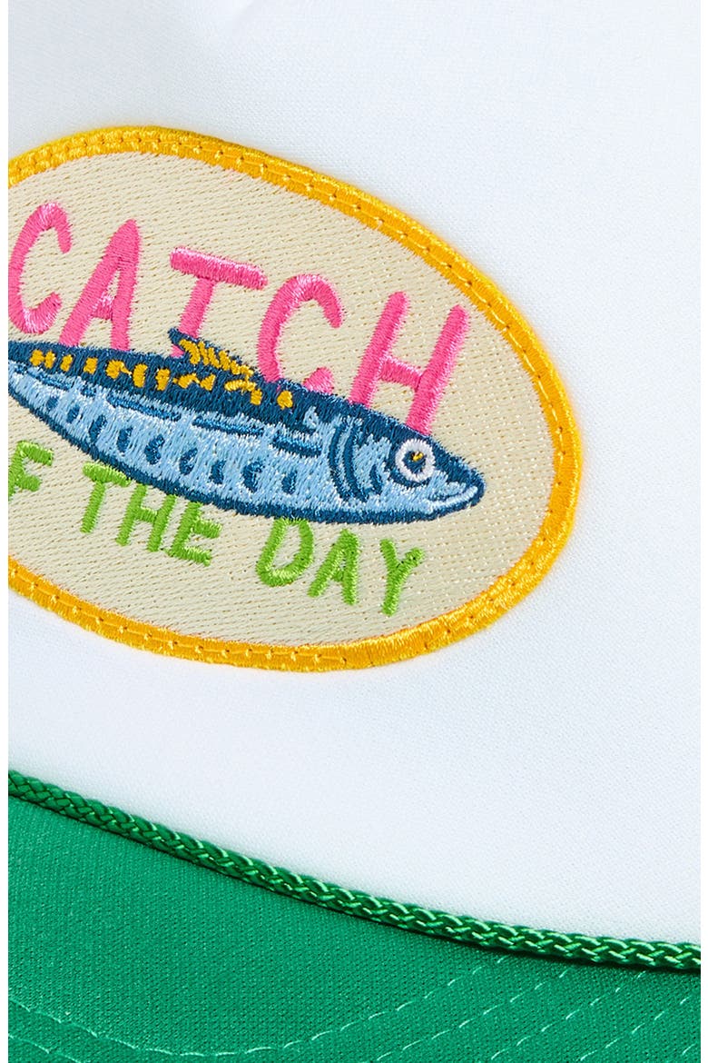 Catch of the Day Trucker Hat, Alternate, color, GREEN SPLIT