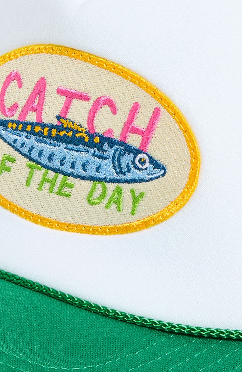Friday Feelin’ Catch of the Day Trucker Hat, Alternate, color, Green Split
