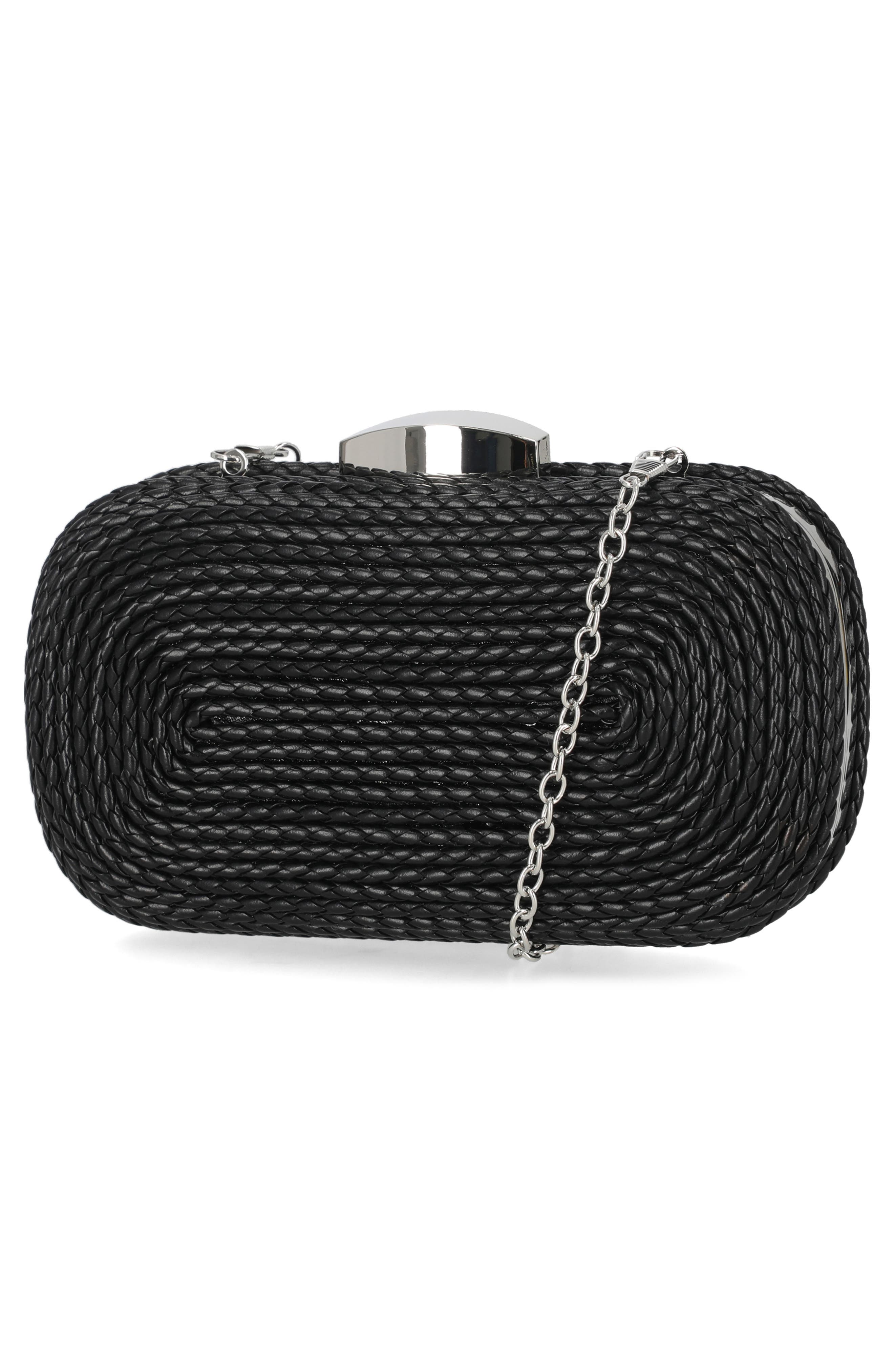 Jessica McClintock Twisted Rope Miniaudere, Alternate, color, Black