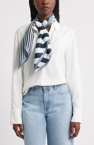 Nordstrom Stripe Square Silk Scarf