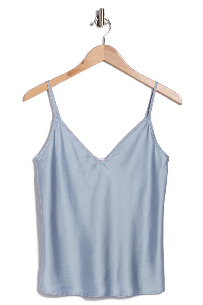 V-Neck Satin Camisole, Alternate, color, BLUE