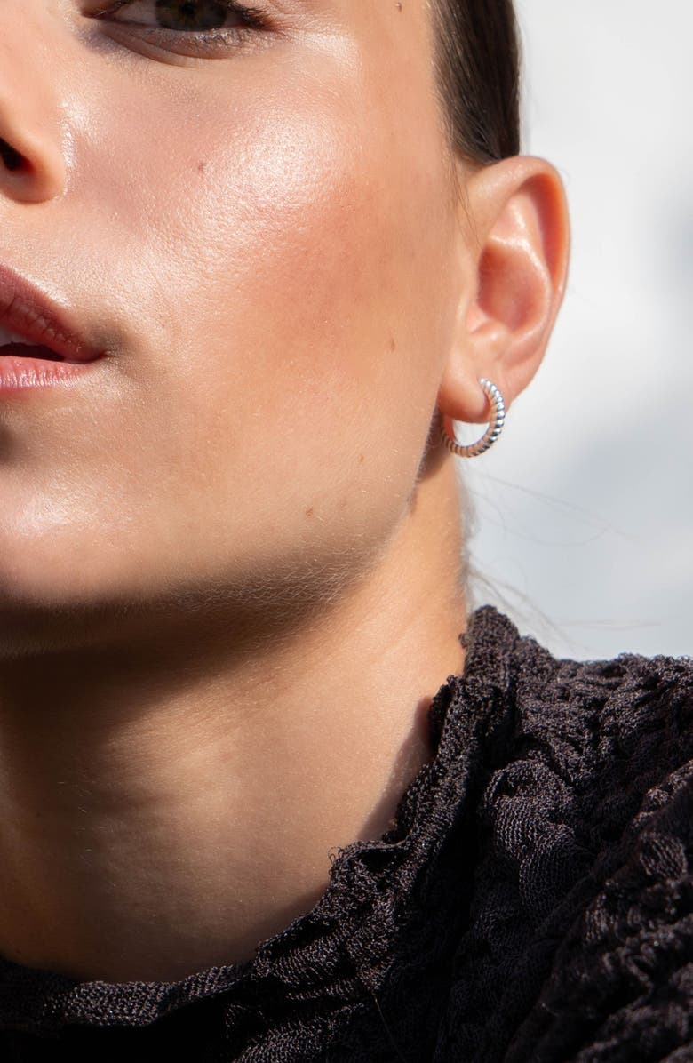 Dower & Hall Twist Huggie Hoops, Alternate, color, Sterling Silver