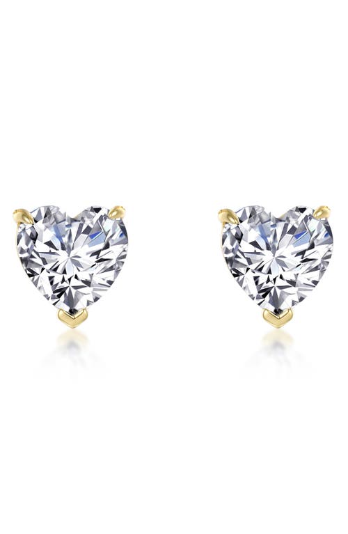 Lafonn Simulated Diamond Heart Stud Earrings in White 