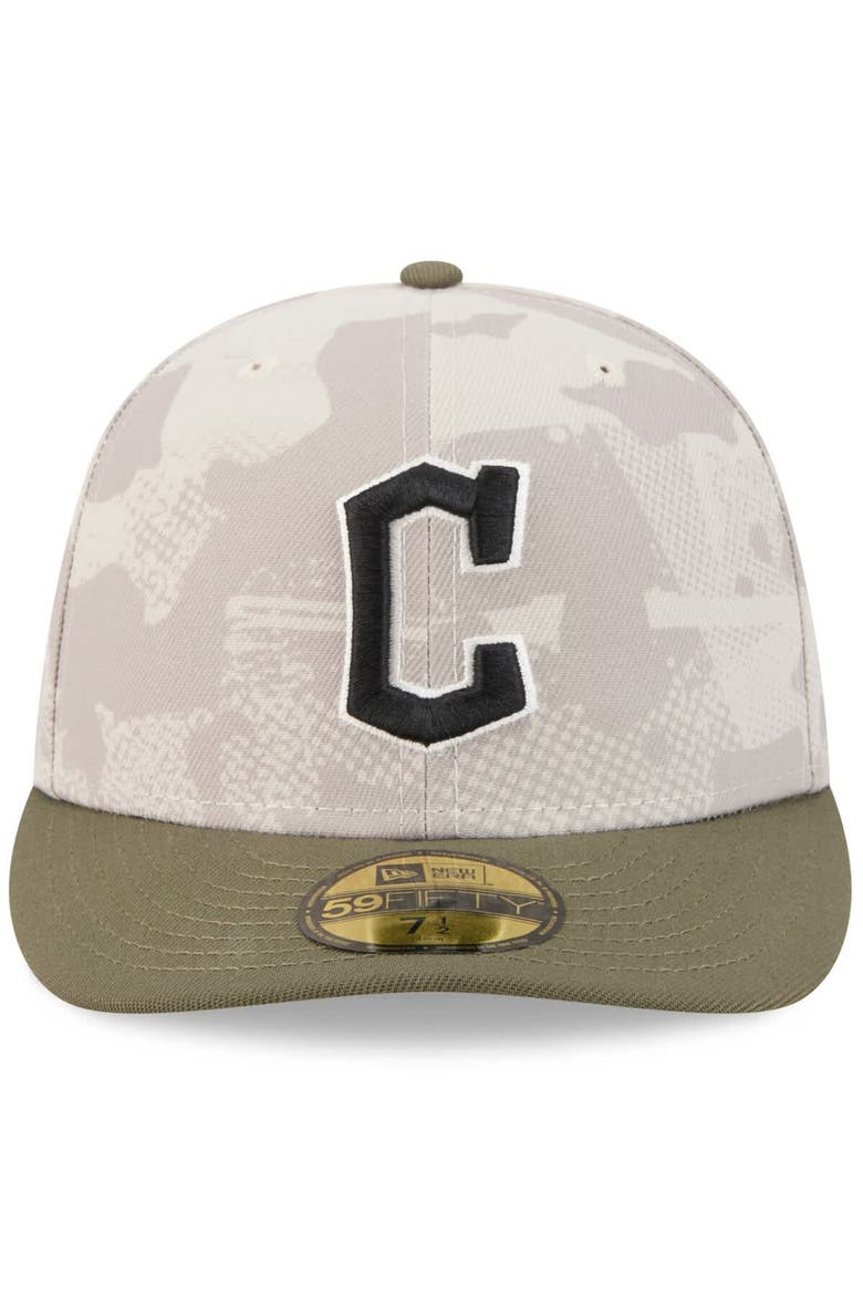 Men's New Era Light Beige/Olive Cleveland Guardians 2025 Armed Forces Day 59FIFTY Fitted Hat, Alternate, color, Light Beige
