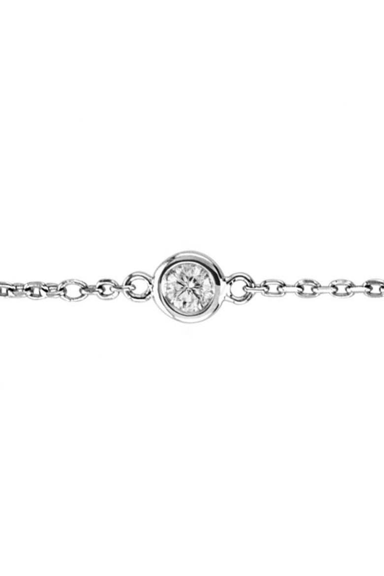Lab Diamond Anklet Bracelet Bezel Set 14K, Alternate, color, 1.0ct,White Gold