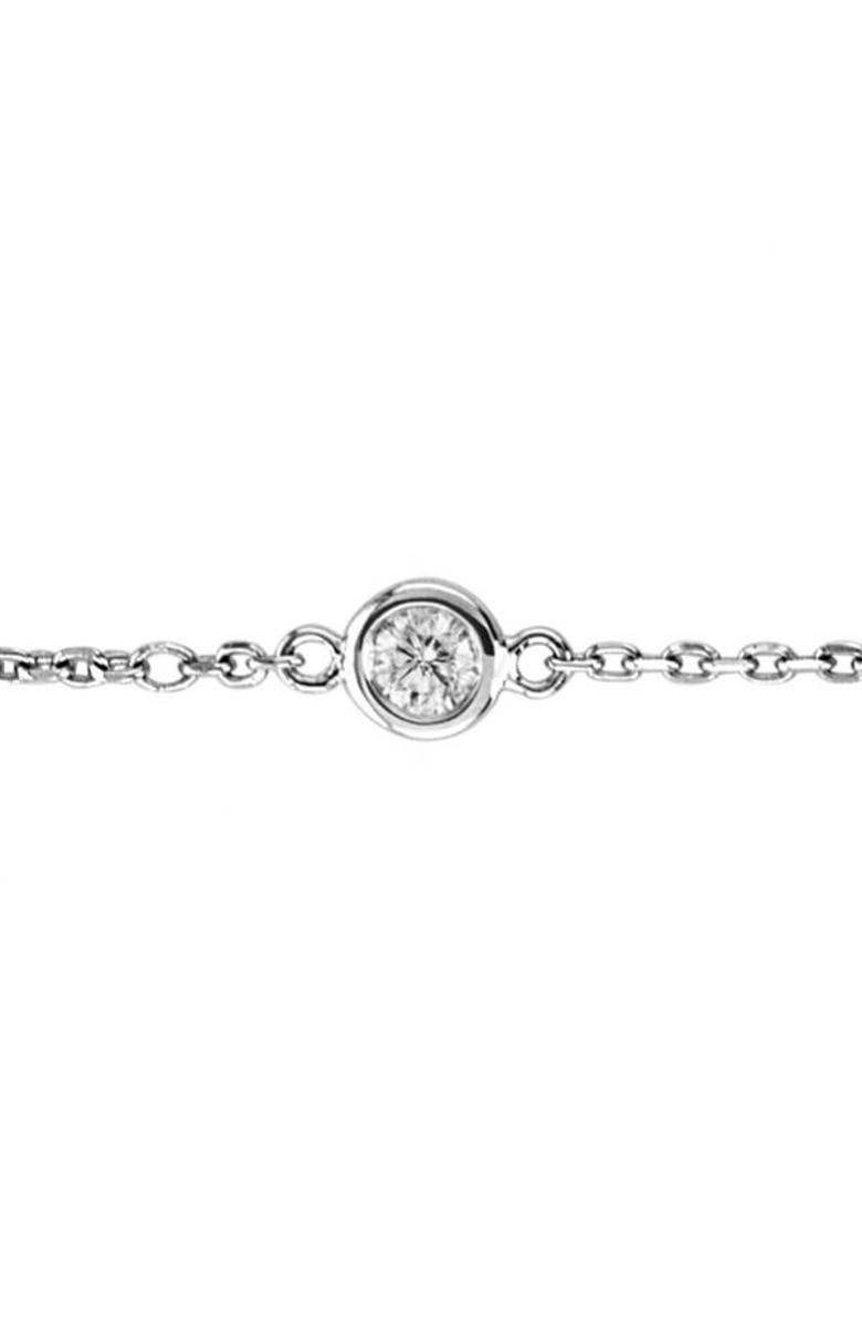 ALLUREZ Lab Diamond Anklet Bracelet Bezel Set 14K, Alternate, color, 1.0Ct,White Gold