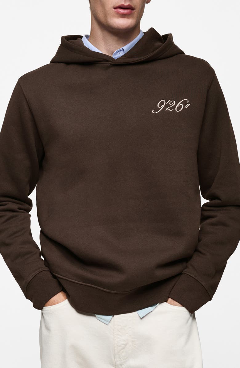 MANGO Embroidered Cotton Hoodie, Main, color,