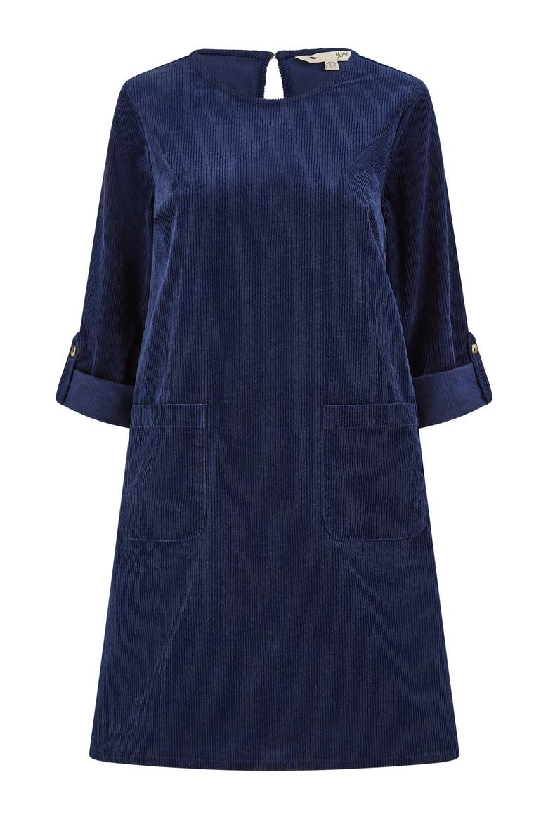 Cord Tunic Dress With Pockets, Alternate, color, Navy