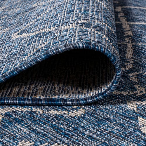 Jonathan Y Madaba Moroccan Trellis Indoor/outdoor Area Rug In Navy/light Gray