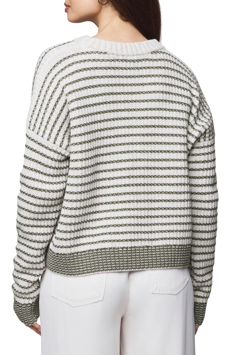 Splendid Lucy Stripe Oversize Sweater, Alternate, color, Green Spruce/ Oak