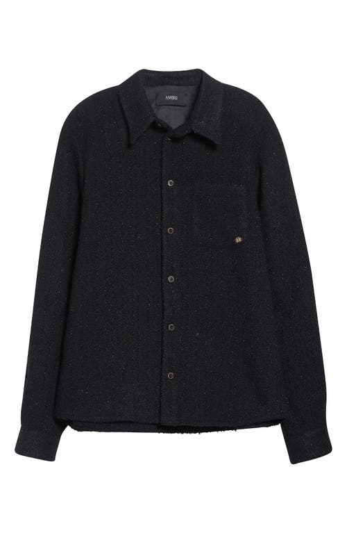 Amiri Shimmer Bouclé Button-up Shirt In Black
