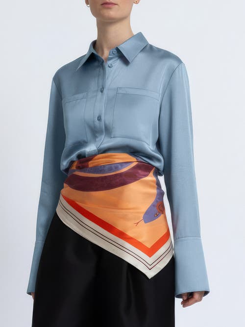 Alas Silk-wool Blend Fitted Shirt In Blue