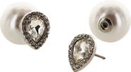 OLIVIA WELLES Amber Stone Stud Earrings