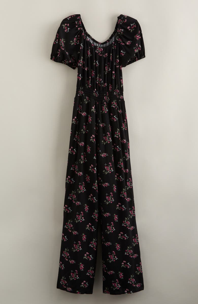 Nordstrom Kids' Floral Jumpsuit, Alternate, color, Black Climbing Floral