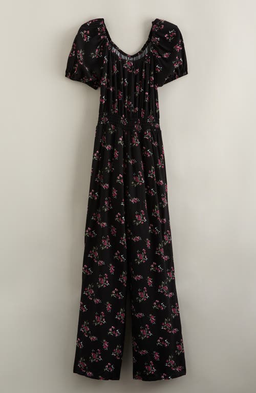 Nordstrom Kids' Floral Jumpsuit In Black