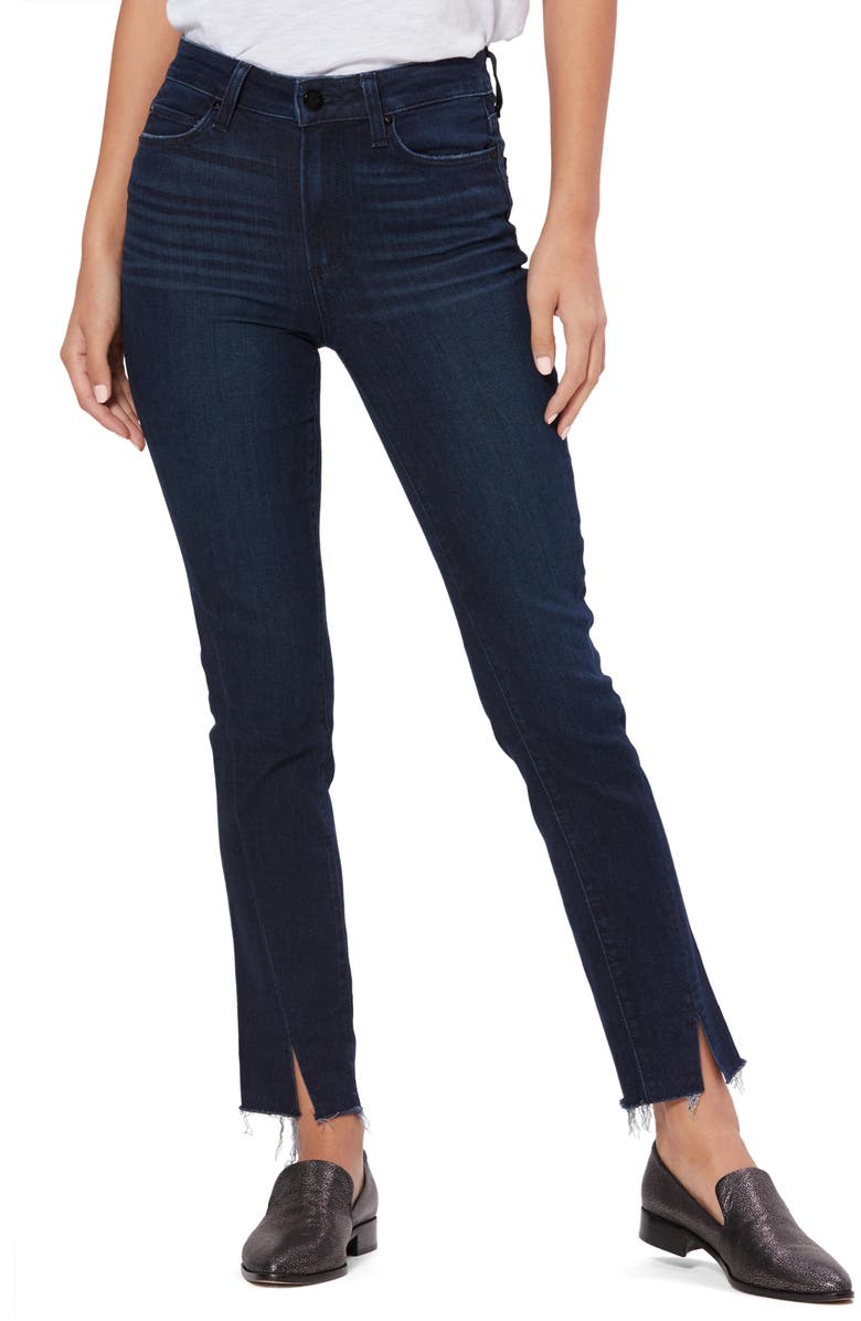 PAIGE Hoxton High Waist Twisted Seam Slim Jeans, Main, color, 