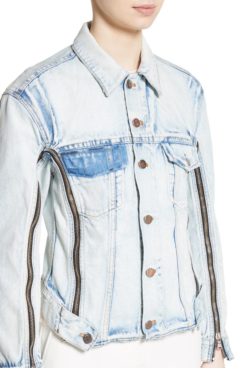 3.1 Phillip Lim Zipper Detail Denim Jacket, Alternate, color, 