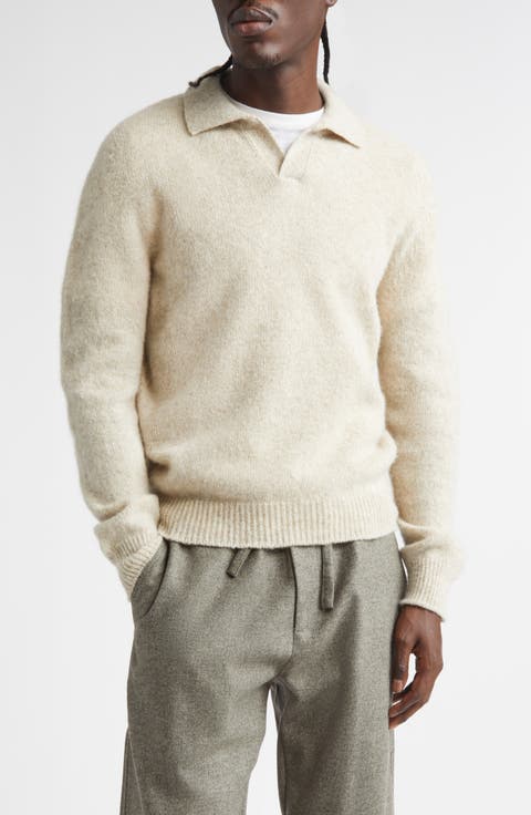 Long Sleeve Wool Polo Sweater