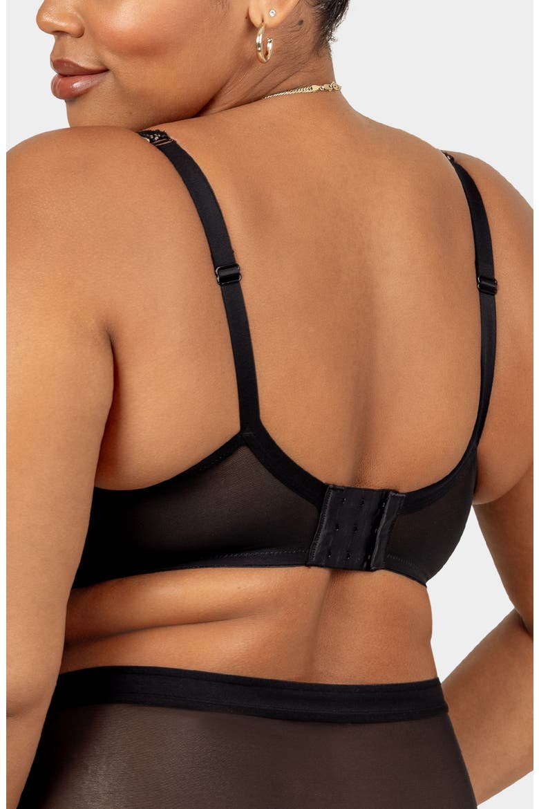 Tulip Lace Balconette Bra, Alternate, color, BLACK
