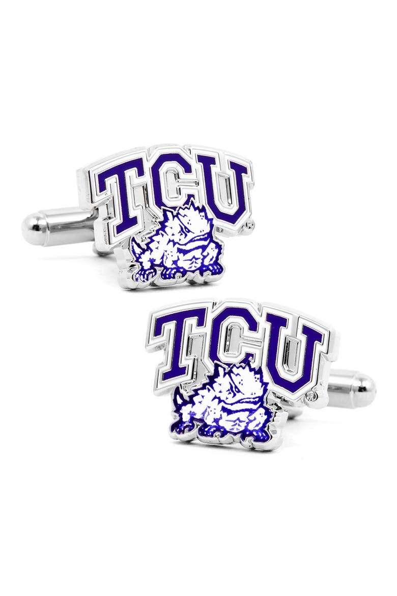 'TCU Horned Frogs' Cuff Links, Main, color, PURPLE/ WHITE