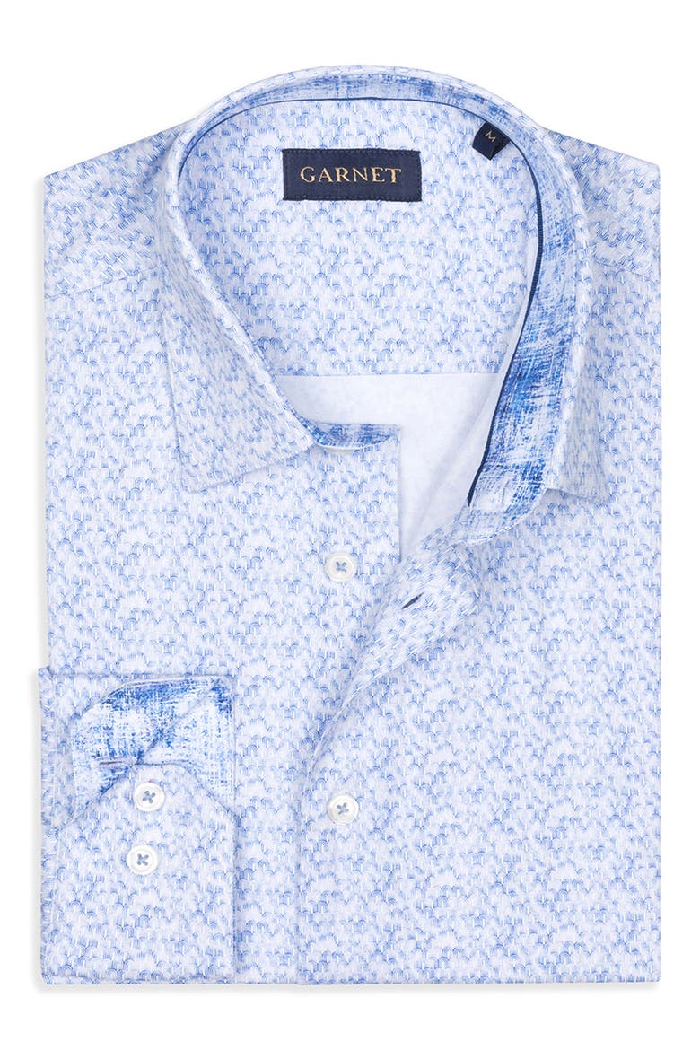 Sky Mirage Stretch Supima Cotton Button-Up Shirt, Alternate, color, LAKE