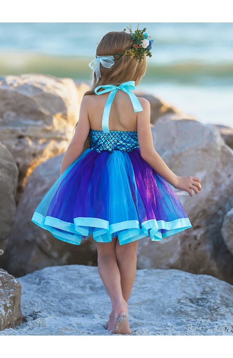 Mia Belle Girls Mermaid Dazzle Tutu Dress, Alternate, color, Blue