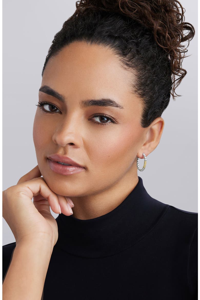 Caviar Icon Hoop Earrings, Alternate, color, SILVER