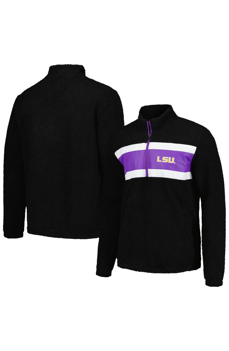 G-III SPORTS BY CARL BANKS Men's G-III Sports by Carl Banks Black LSU Tigers Pinch Runner Half-Zip Top, Main, color, Black