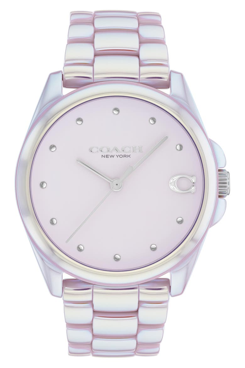 Greyson Ceramic Bracelet Watch, 36mm, Main, color, BLUSH