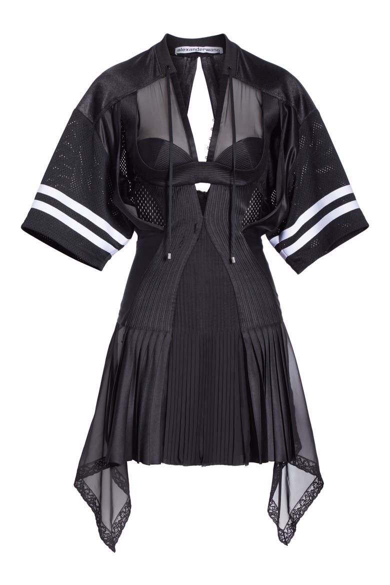 Football Jersey Dress, Alternate, color, BLACK