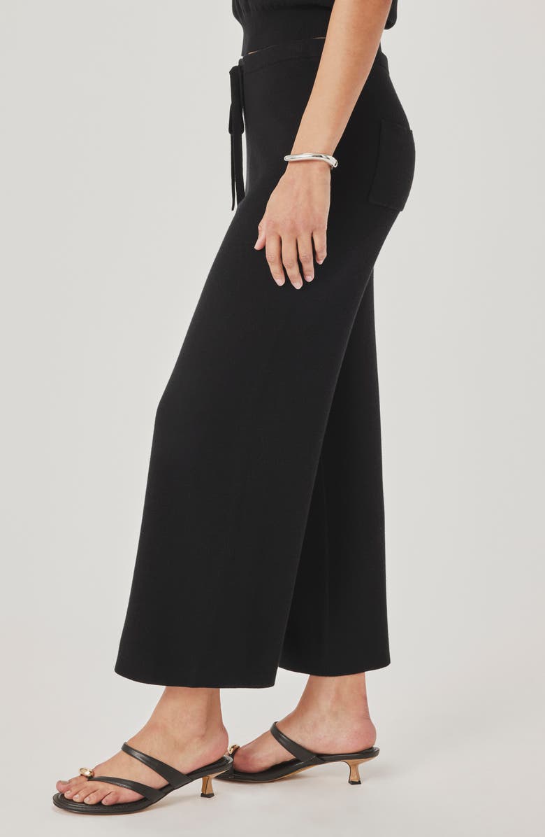 Splendid Christa Crop Sweater Pants, Alternate, color, Black