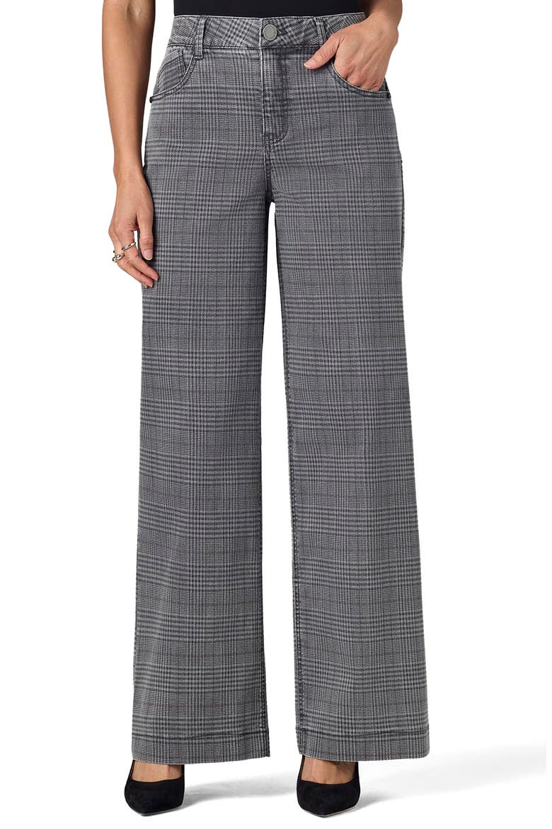 Sam Plaid High Waist Wide Leg Jeans, Main, color, GREY MULTI