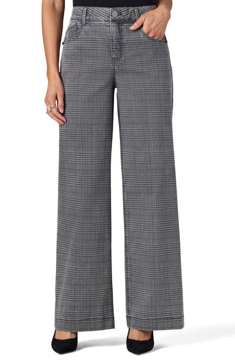 Sam Plaid High Waist Wide Leg Jeans