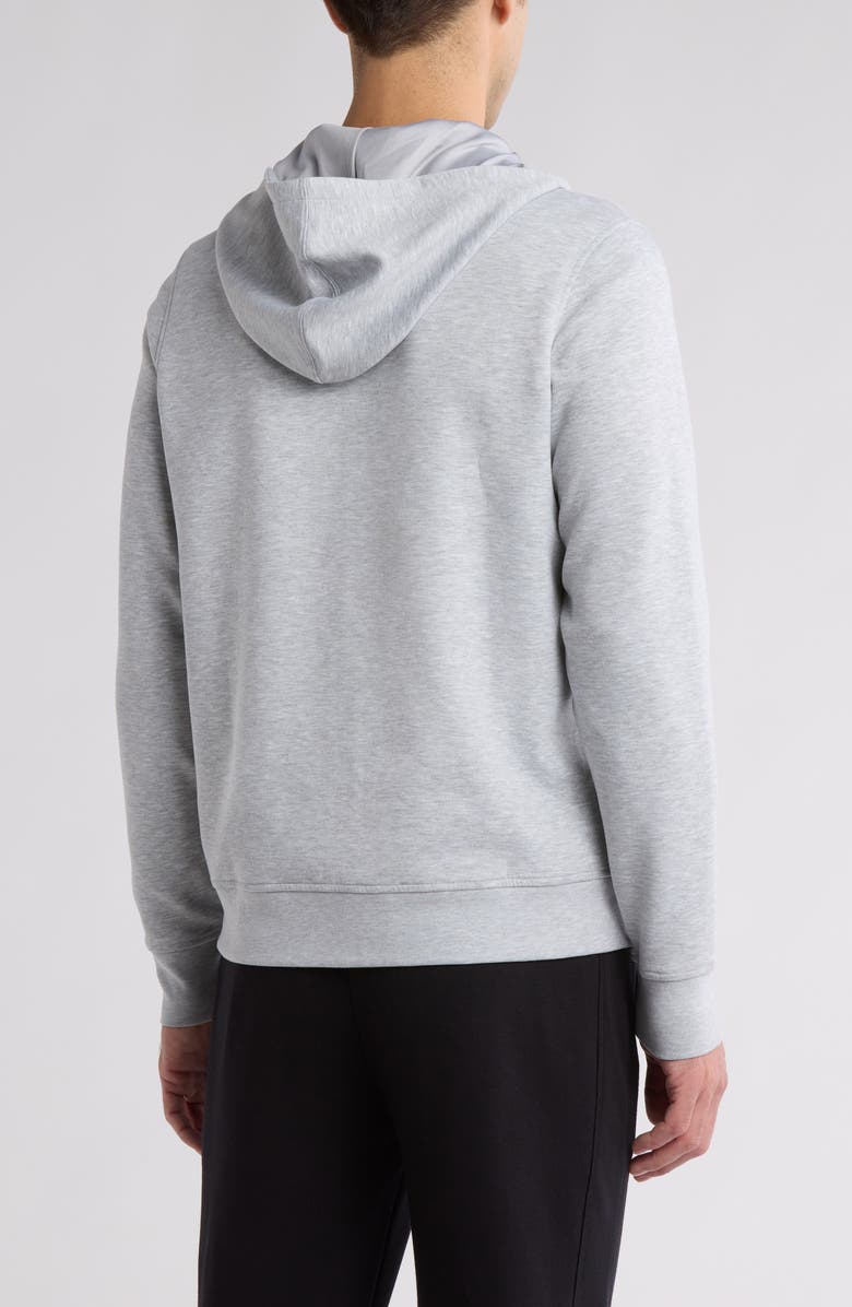 90 DEGREE BY REFLEX Scuba Full-Zip Hoodie, Alternate, color, Heather Grey