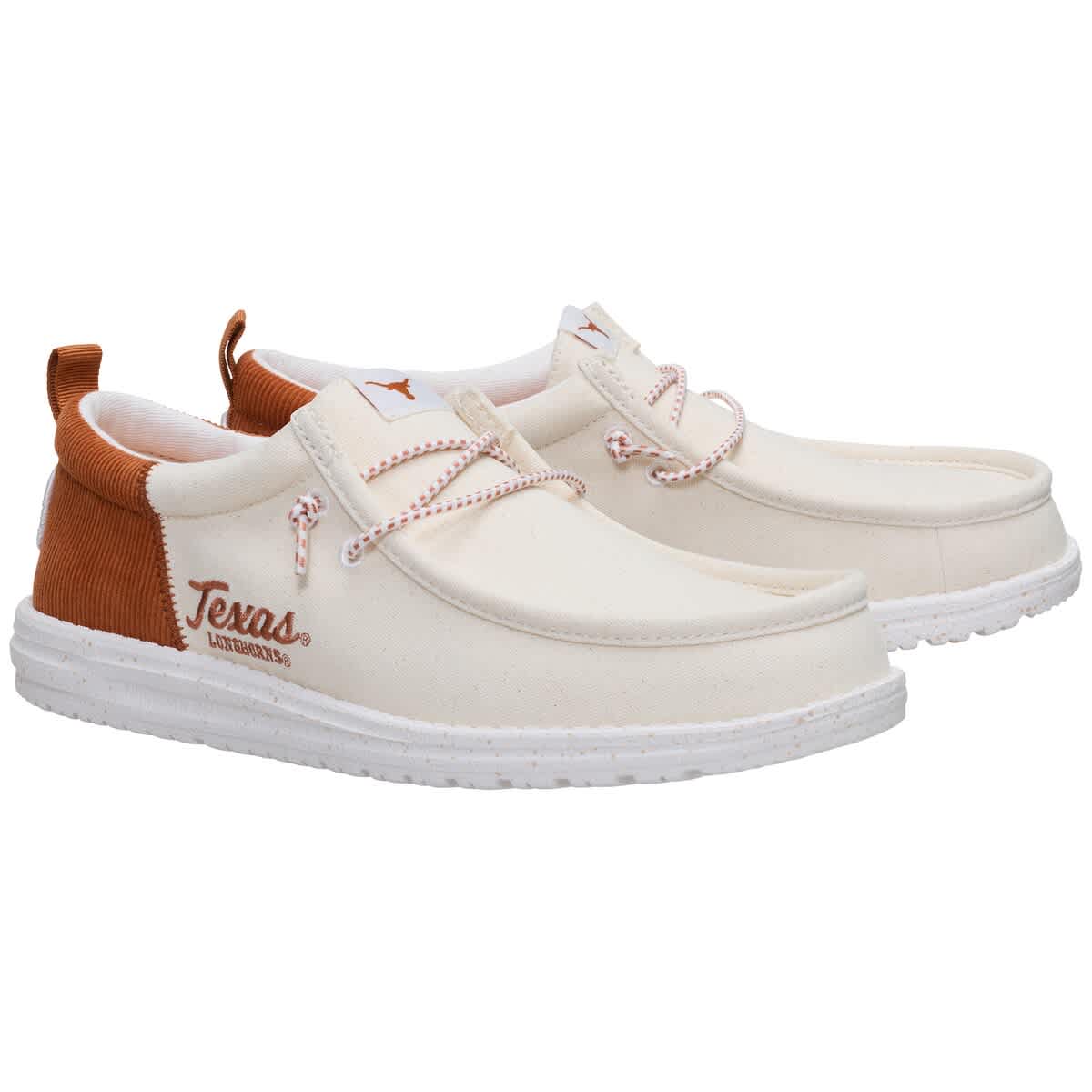 Hey Dude Men's Hey Dude  White/Texas Orange Texas Longhorns Wally Casual Slip-On Shoes, Main, color, 